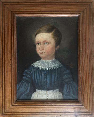 Jules BALTARD - Portrait d’enfant, 1840 - Huile sur toile signée 2