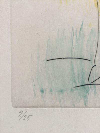 Léopold SURVAGE - Le cheval et l’oiseau, 1954 - Gravure réhaussée à l’aquarelle signée 2