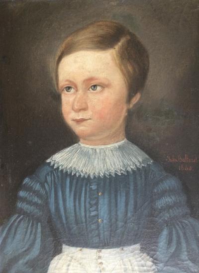 Jules BALTARD - Portrait d’enfant, 1840 - Huile sur toile signée 2