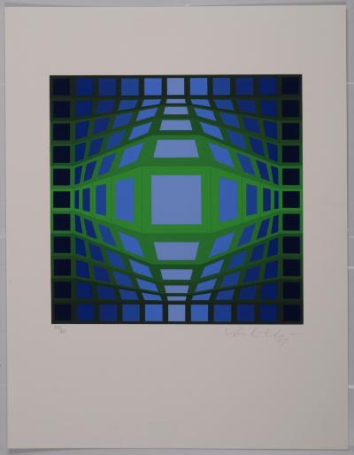 Victor VASARELY - Gyemant, 1973 - Original serigraph in colors on light cardboard 2