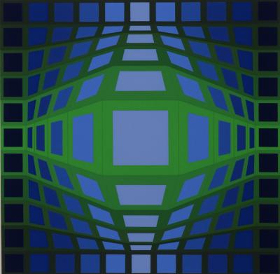 Victor VASARELY - Gyemant, 1973 - Original serigraph in colors on light cardboard 2