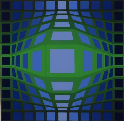 Victor VASARELY - Gyemant, 1973 - Original serigraph in colors on light cardboard 2