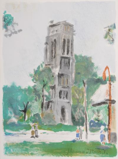 Maurice UTRILLO - Paris Capitale : La Tour St Jacques, 1955 - Lithographie en couleurs sur papier Pur Fil 2