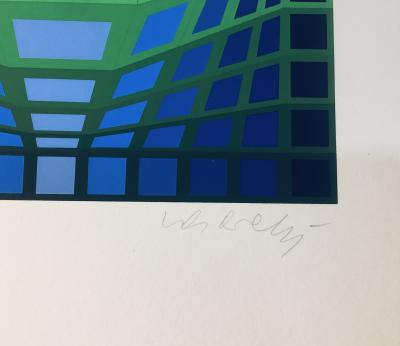 Victor VASARELY - Gyemant, 1973 - Original serigraph in colors on light cardboard 2