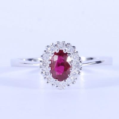 Bague Or Blanc Rubis & Diamants 2