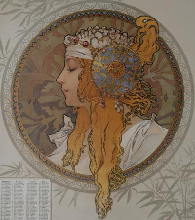 Alphonse Mucha - Byzantine Heads / Blonde. 1897 - Lithograph 2