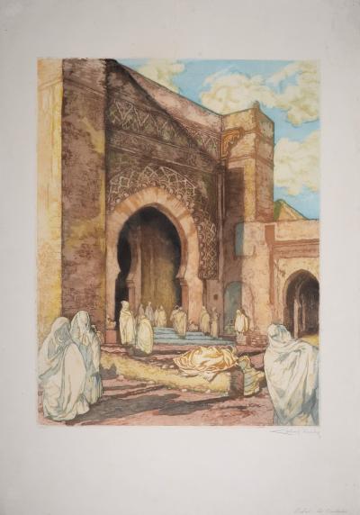 Alméry LOBEL-RICHE - Rabat, les Oudaïas, C. 1920 - Original etching (Aquatint) - Hand-signed! 2