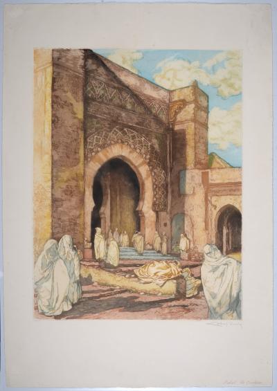 Alméry LOBEL-RICHE - Rabat, les Oudaïas, C. 1920 - Original etching (Aquatint) - Hand-signed! 2