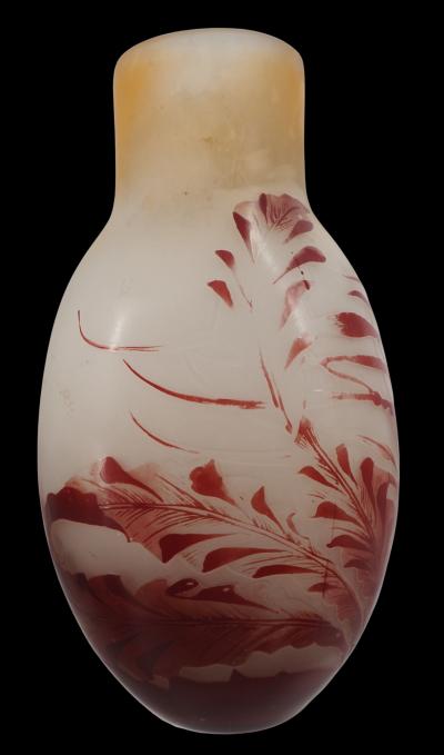 Émile GALLE - Vase en pate de verre à décor de feuillages et bourgeons, signé, Nancy 2