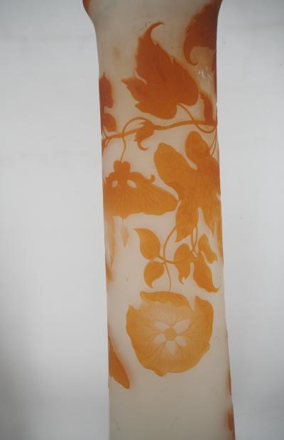 Émile GALLE - Important vase en pate de verre à décor de volubilis, signé, Nancy 2