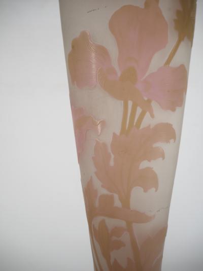 Émile GALLE - Important vase en pate de verre à décor de pavots, signé, Nancy 2