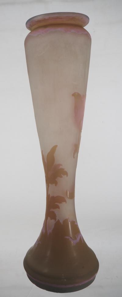 Émile GALLE - Important vase en pate de verre à décor de pavots, signé, Nancy 2