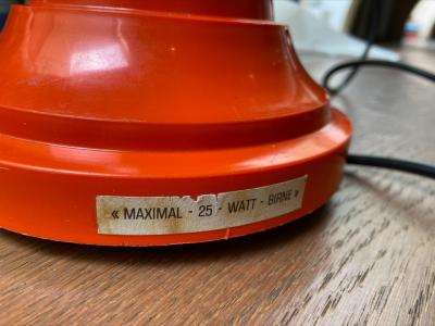 Lampe orange vintage 