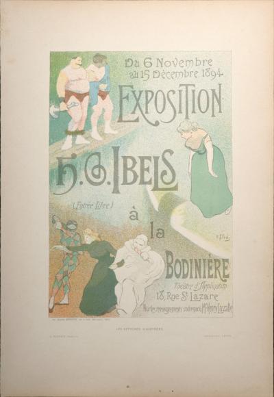 Henri-Gabriel IBELS - Les Affiches illustrées : Exposition HG Ibels à la Bodinière, 1896 - Petite affiche lithographique 2
