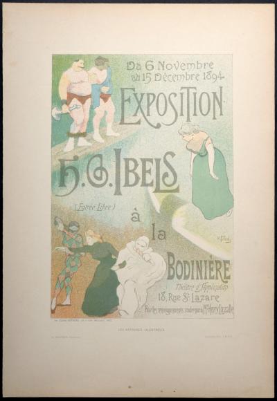 Henri-Gabriel IBELS - Les Affiches illustrées : Exposition HG Ibels à la Bodinière, 1896 - Petite affiche lithographique 2