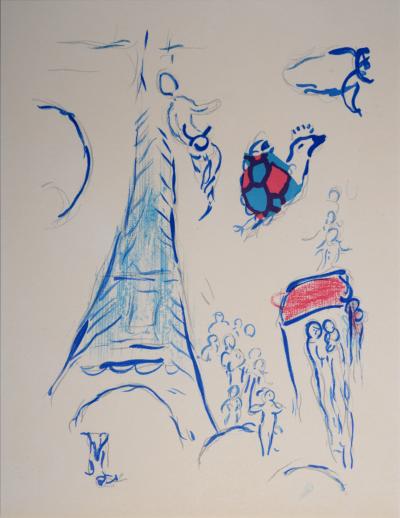 Marc CHAGALL - Esquisse pour l’Oiseau de Feu de Stravinsky, c. 1965 - Lithographie 2