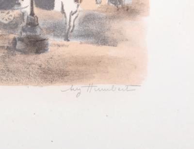 Suzanne HUMBERT - Rond Point des Champs Elysées, Paris, 1950 - Original lithograph 2