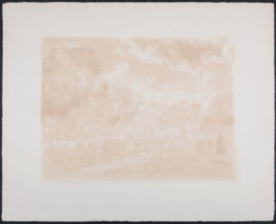 Suzanne HUMBERT - Rond Point des Champs Elysées, Paris, 1950 - Original lithograph 2