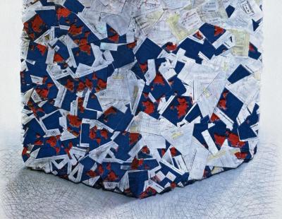 César - Compression billets Air France - Lithographie originale signée au crayon 2