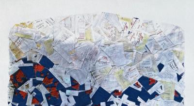 César - Compression billets Air France - Lithographie originale signée au crayon 2