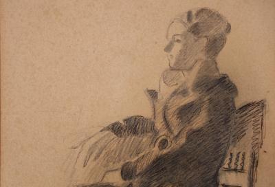 Jean PUY, Femme assise, crayon et encre 2