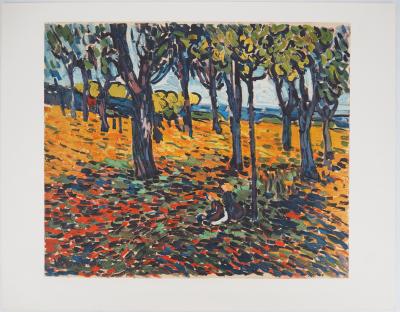 Maurice de Vlaminck - The Chestnut Grove at Chatou, 1906, Lithograph by Mourlot 2