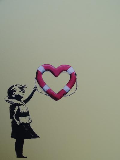 Banksy x Post Modern Vandal - Fille avec flotteur en forme de coeur, 2021 - Impression 2