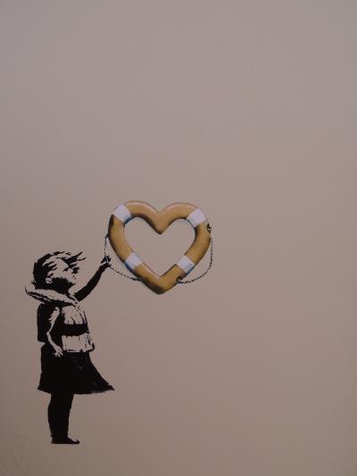 Banksy x Post Modern Vandal - Fille avec un flotteur en forme de coeur - 2021 2