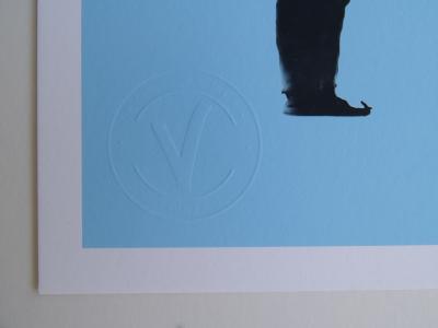 Banksy x Post Modern Vandal - Girl With Heart Shaped Float , (blue) 2021 - Estampe 2