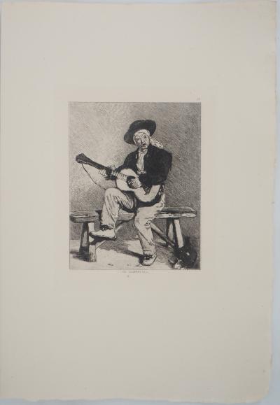 Edouard MANET - Le Guitariste Espagnol, 1873 - Gravure signée 2
