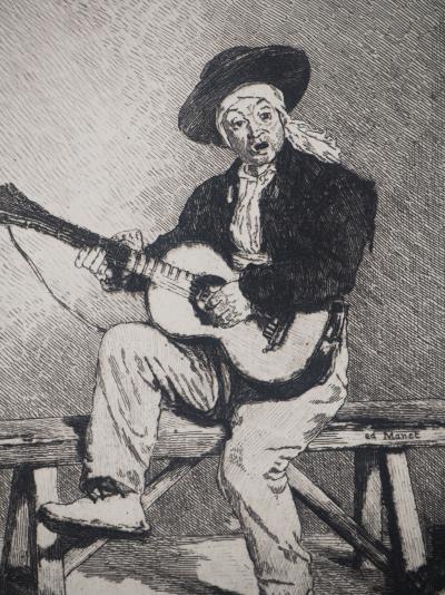 Edouard MANET - Le Guitariste Espagnol, 1873 - Gravure signée 2