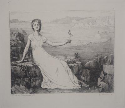 PUVIS DE CHAVANNES - Hope, 1873 - Engraving, signed 2