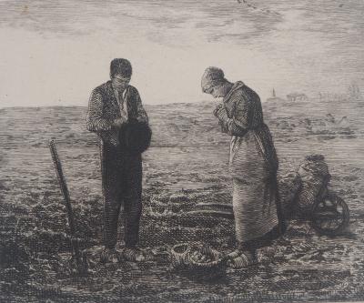Jean François MILLET - L'Angélus,1873 - Gravure, signée 2