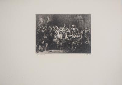 Eugène DELACROIX - The Bishop of Liège, 1873 - Signed engraving 2