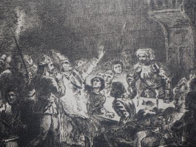 Eugène DELACROIX - The Bishop of Liège, 1873 - Signed engraving 2