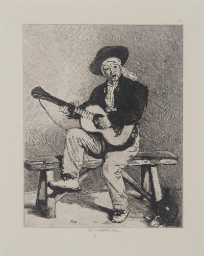 Edouard MANET - Le Guitariste Espagnol, 1873 - Gravure signée 2