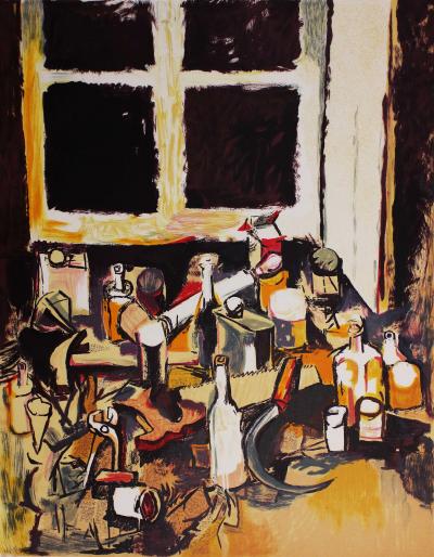 Renato GUTTUSO - Oggetti sul tavolo e finestra di sera, 1982 - Lithographie signée à la main 2