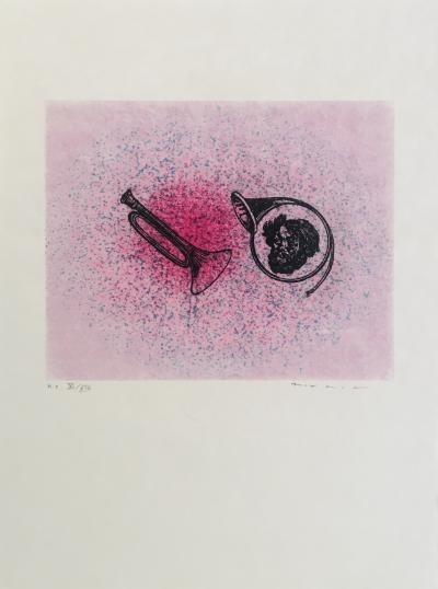 Max ERNST - Como una luna sonámbula, 1972, Litografía original firmada