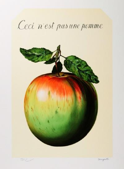 René Magritte (d’après) - Ceci n’est pas une pomme - Lithographie