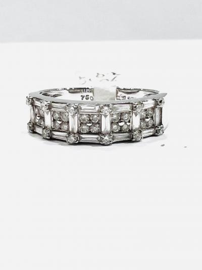Bague habillée en or blanc 14 carats poids diamant si clarté h couleur, 2