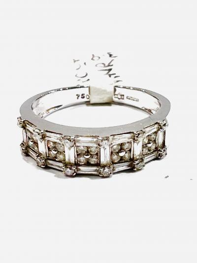 Bague habillée en or blanc 14 carats poids diamant si clarté h couleur, 2
