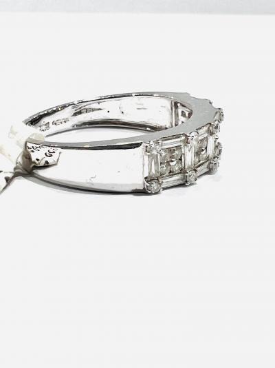 Bague habillée en or blanc 14 carats poids diamant si clarté h couleur, 2