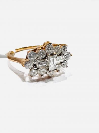 Bague Cocktail Déclaration Strass – Style Chunky Et Habillé – Taille Q – Argenté – Occasion (état à Vérifier)