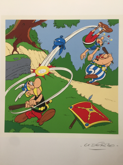Uderzo - Astérix et Obélix le vitrail Saint-Yorre - Sérigraphie signée 2