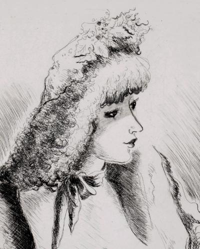 André DIGNIMONT - Regard amoureux, Portrait de femme, 1946 - Etching (Eau-forte) 2