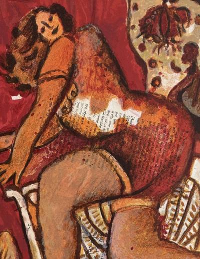 Théo Tobiasse - Woman in an armchair - Original lithograph signed and numbered in pencil 2