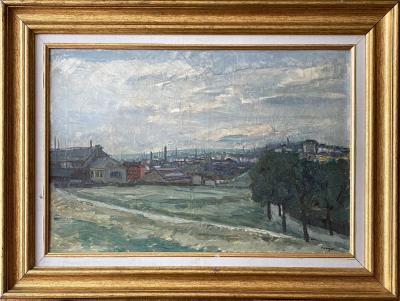 Alphonse QUIZET - Vue sur la banlieue de Paris, 1930 - Huile sur toile signée 2