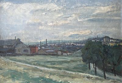 Alphonse QUIZET - Vue sur la banlieue de Paris, 1930 - Huile sur toile signée 2