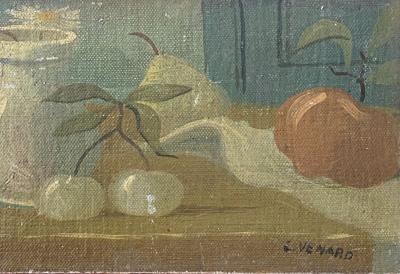 Claude Venard - Nature morte aux fruits, 1930 - Huile sur panneau signée 2