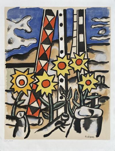Fernand Léger - Les tournesols, 1950 - Lithographie signée dans la planche et numérotée 2
